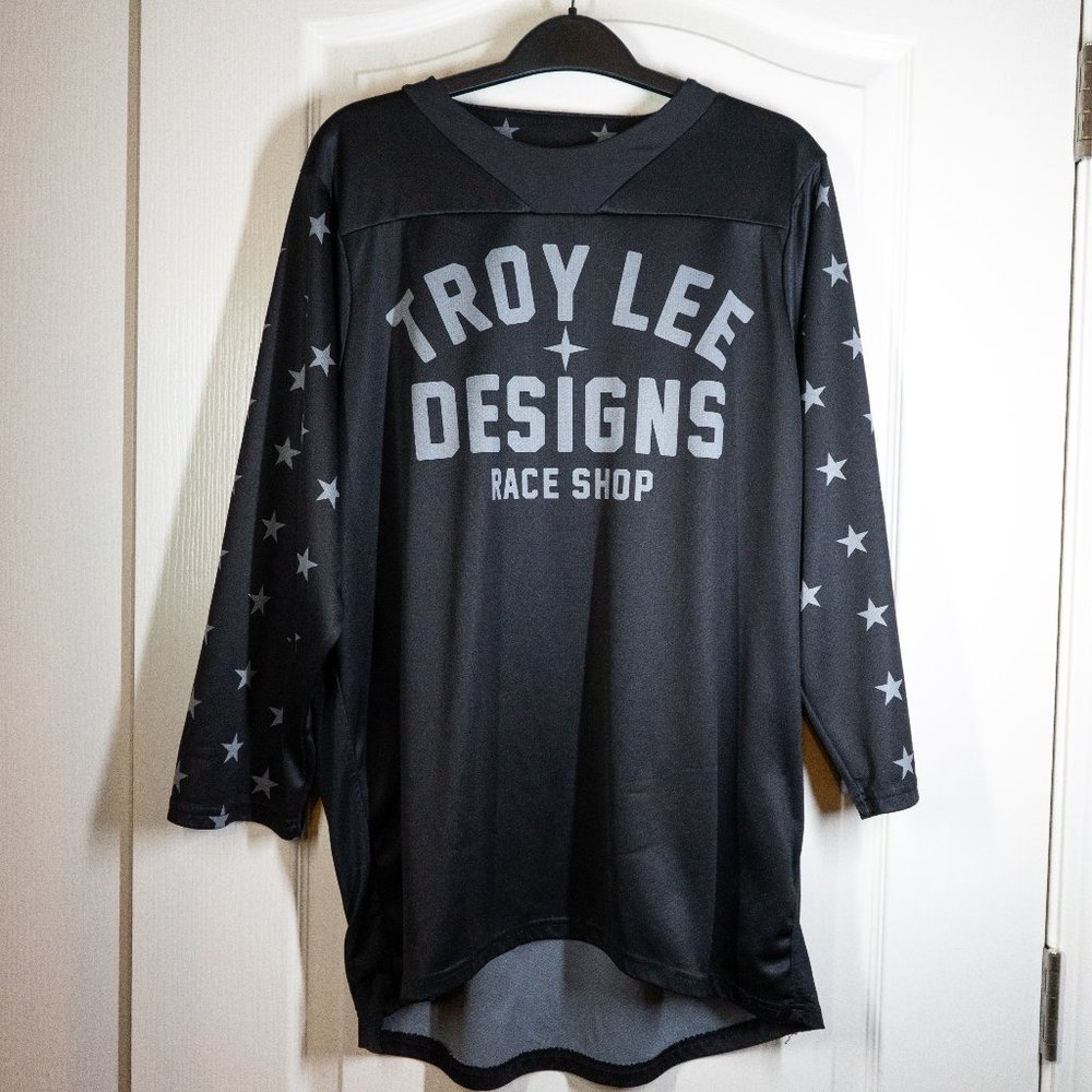 MTB Jersey - Troy Lee Designs Ruckus Black and Gray Stars Size L